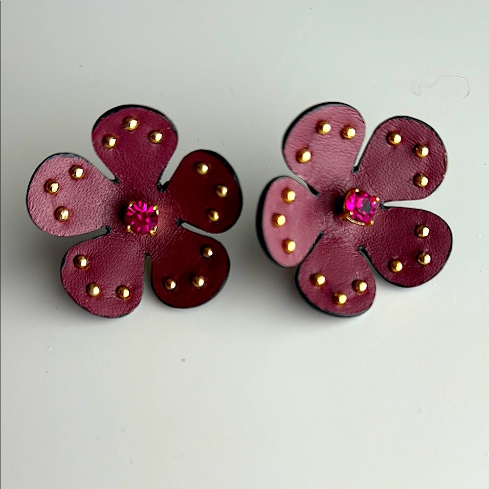 Kate Spade Leather Flower Earrings